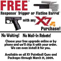Tippmann X7 Paintball Gun with Free Response Kit or Flatline Barrel